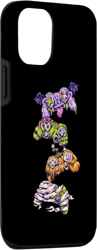 Vista 3 de Funda para iPhone 15 Halloween Skeleton Zombie Gaming Controllers para niños