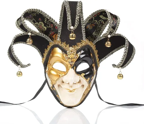Vista 16 de Máscara veneciana de cara completa para carnaval, Mardi Gras, cosplay, Halloween, fiesta, decoración de pared
