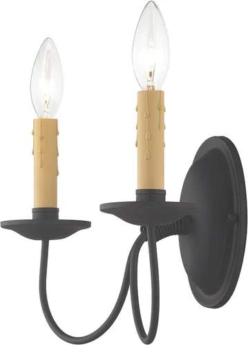 Vista 3 de Livex Lighting 4452-04 Heritage 2 Aplique de pared negro claro