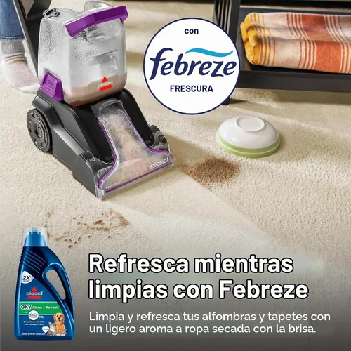 Vista 6 de Bissell OXY Clean + Refresh con la solución de limpieza de alfombras Febreze, para uso en limpiadores verticales líderes de alfombras, 60 onzas