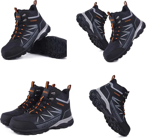 Vista 5 de Blapek Botas de trabajo con punta de acero para mujer, botas de trabajo aisladas, zapatos de punta de acero, botas de construcción cómodas, botas