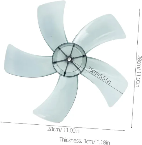 Vista 2 de LIFKOME 1 juego de hojas de repuesto de ventilador de plástico con cubierta de tuerca para ventilador de pie universal, 11 pulgadas, 5 hojas