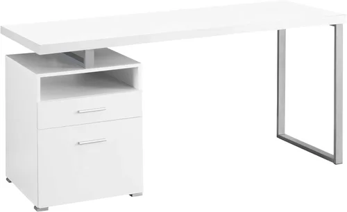 Vista 6 de Monarch escritorio para computadora de metal, Madera Gris topo oscuro