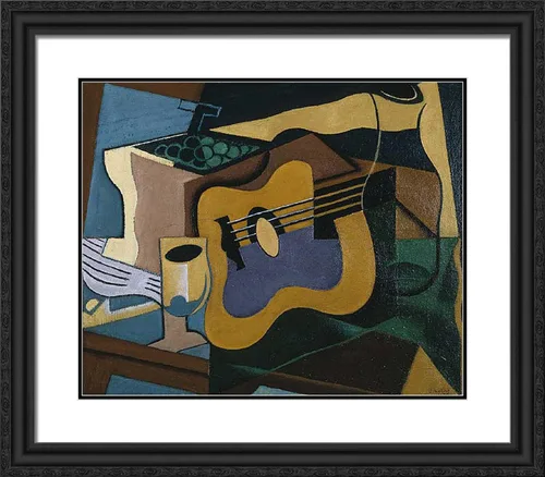 Vista 3 de ArtDirect Gris, Juan 23x20 Black Modern Framed Art Print Titled: Still Life With Guitar I Black Modern Wood Frame