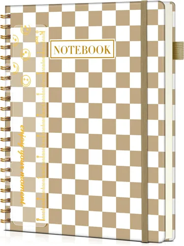 Vista 8 de Cuaderno de espiral de 8.5 x 11 pulgadas, cuadernos grandes A4 para mujeres y hombres, diario rayado universitario, papel de 3.53 oz/m², diarios