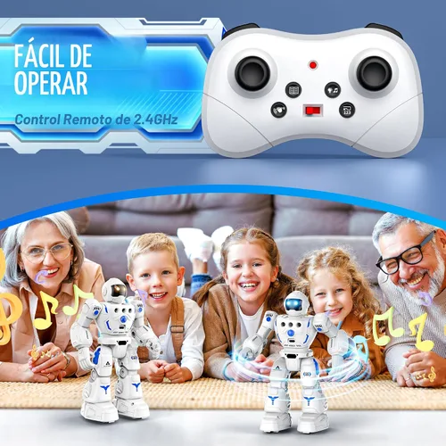 Vista 6 de Juguetes de robot para niños de 3 a 5 años, regalo de robots 2-Blanco