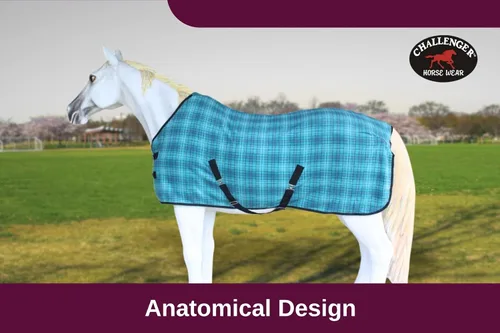 Vista 2 de Challenger Caballo Polar Soft Fleece Cooler Liner Ejercicio Manta Mecha Humedad 43EE07 Turquesa/Cuadros