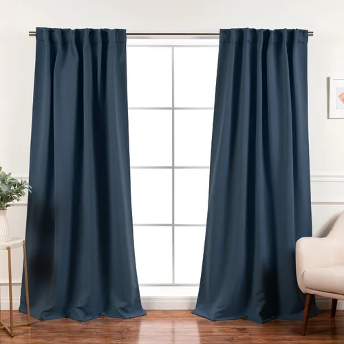 Vista 47 de Best Home Fashion Paneles de cortinas opacas de alta calidad, con aislamiento térmico sólido, cortinas opacas para tratamiento de ventanas