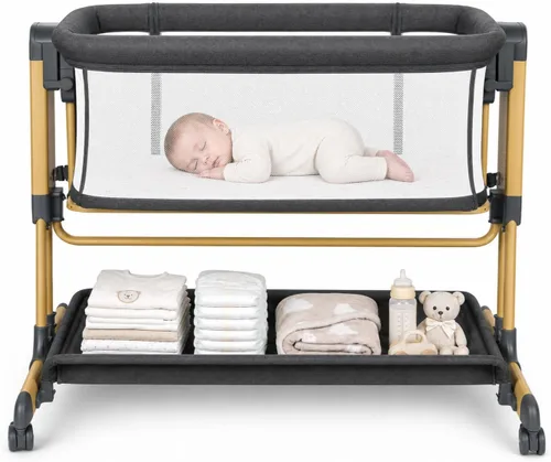 Vista 11 de Ezebaby Cuna mecedora 3 en 1, moisés estable y seguro Beige