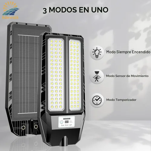 Vista 4 de Adewalk Luces solares de 5000 W para exteriores, luces solares LED de 7000 K para exteriores con sensor de movimiento y control remoto, IP66