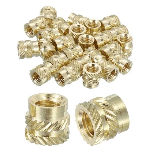 Vista 39 de uxcell Tuercas de inserción moleteadas, 100 piezas M1 x 1.5mm L x 2mm DE 3D Impresión de latón Tuercas de inserción roscadas hembras Insertos