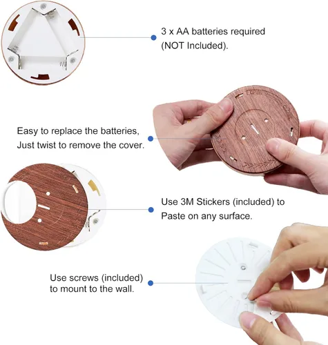 Vista 3 de Luces de disco con control remoto, luces LED para debajo del gabinete con temporizador automático, funciona con pilas, luz regulable debajo