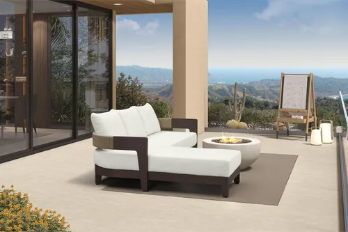 Vista 18 de PURPLE LEAF Juego de muebles de patio, 4 piezas, sofá seccional