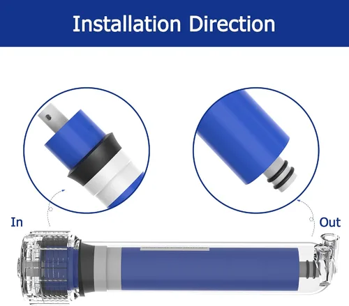 Vista 8 de Filtro de membrana de ósmosis inversa 150 GPD RO de 12 x 2 pulgadas, repuesto para debajo del fregadero, sistema purificador de filtración de filtro