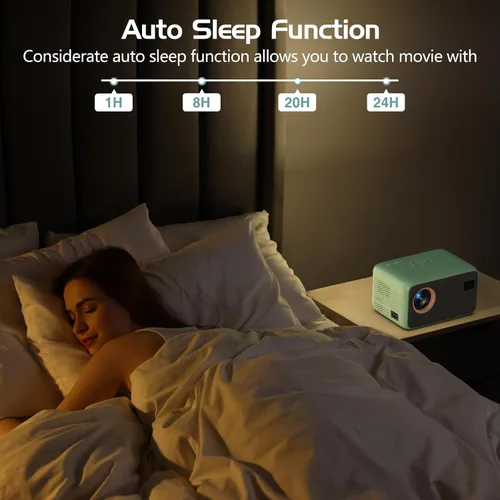 Vista 7 de Mini proyector con WiFi y Bluetooth, proyector portátil Full HD 1080P compatible con 4K, enfoque eléctrico y proyector Keystone automático