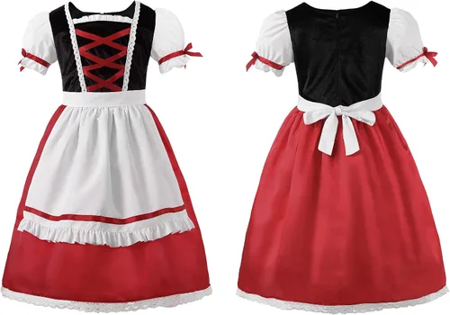 Vista 4 de Disfraz de Halloween para niñas, disfraz de lujo con capa, delantal, bolsa