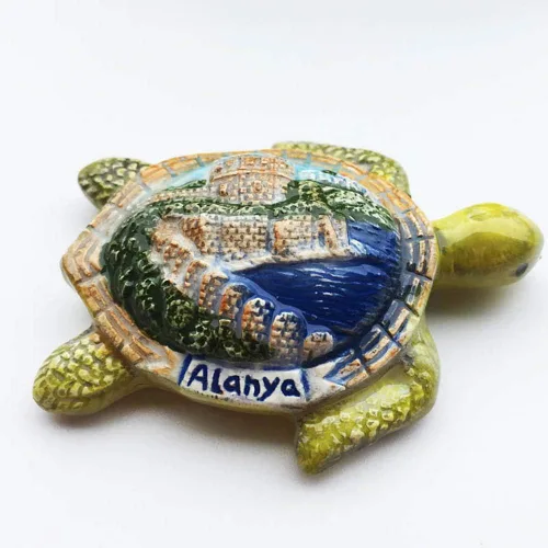 Vista 2 de 3D tortuga Alanya pavo refrigerador imán nevera recuerdos turísticos cerámica artesanía pegatinas magnéticas hogar cocina decoración viaje regalo