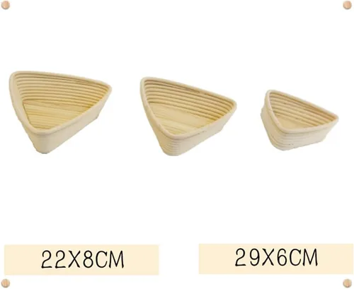 Vista 7 de Surakey Panadería - Cesta de pan, triangular, para hacer pan, para el hogar, cocina, pan de masa madre, para hornear, ratán, pan, fermentación