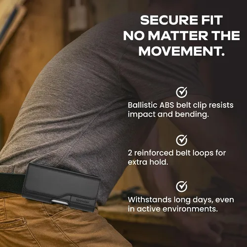 Vista 6 de Stronden Funda de cierre magnético para iPhone SE (2022, 2020) – Funda de cuero para cinturón con clip para cinturón y funda de tarjeta integrada