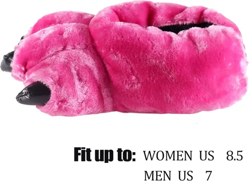 Vista 7 de Ibeauti 2 pares de pantuflas de pata de animal mullido para mujer
