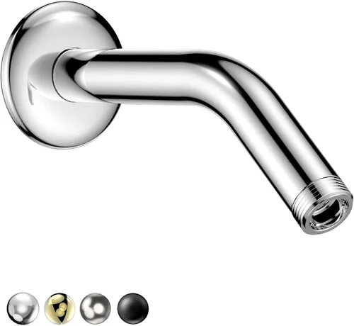 Vista 7 de HOPOPRO Brazo de ducha de 6 pulgadas con brida, brazo de cabezal de ducha angular de repuesto para montaje en pared para cabezal de ducha de mano
