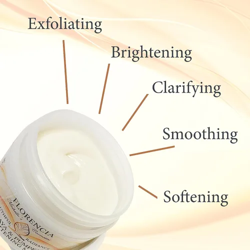 Vista 3 de Florencia Máscara iluminadora de papaya y calabaza. Mascarilla facial natural, exfoliante, suavizante y suavizante. Elimina suavemente las impurezas