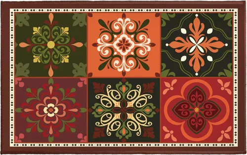 Vista 19 de Alfombra de Baño Boho Marrón Vintage Alfombra de Baño Bohemia Retro con Patrón Floral Alfombra de Baño 20x32 Pulgadas Antideslizante Absorbente