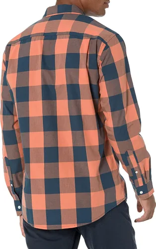 Vista 3 de Tienda Essentials - Camisa de popelina para hombre informal de manga larga con ajuste regular