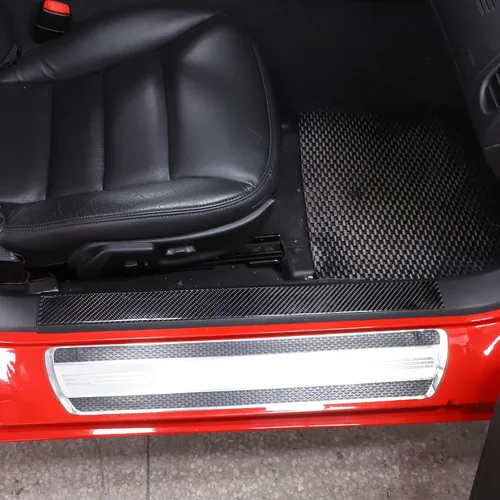 Vista 4 de Adhesivo para cubierta del umbral de la puerta interior del automóvil compatible con Chevy Corvette C6 2005-2013, calcomanía para protección