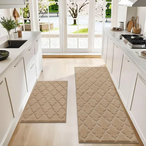 Vista 45 de COSY HOMEER Alfombras suaves de cocina [2 piezas] para el frente del fregadero súper absorbentes, tapetes y tapetes de cocina de 20 x 30 pulgadas/20