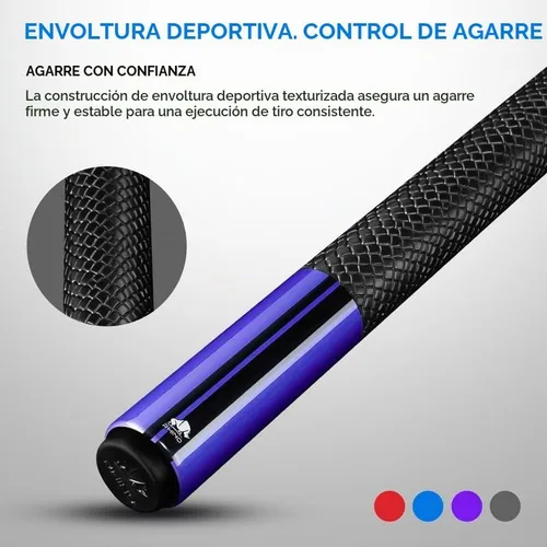 Vista 5 de RHINO Nebula 2 Low Deflection Carbon Pool Cue - Sport Wrap Amatista púrpura