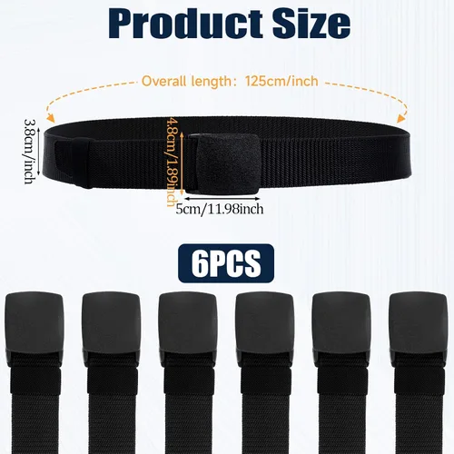 Vista 2 de simarro Tactical 6-Pack Nylon Webbing Canvas Belt - Men & Women's Military, Outdoor, Hiking & Casual Belt