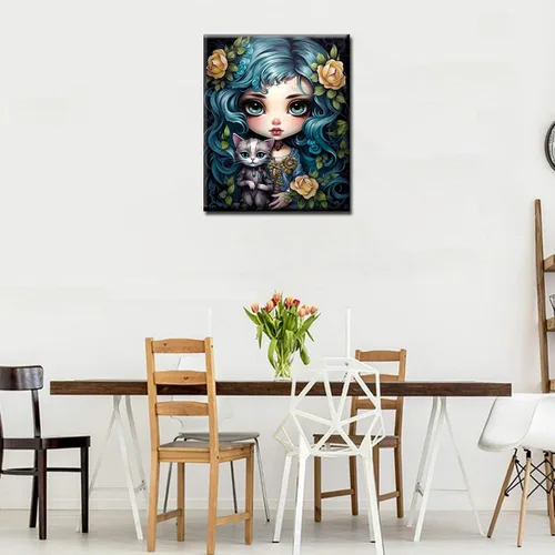 Vista 3 de Kit de pintura por números, lienzo de 16 x 20 pulgadas, pintura al óleo para niños, 16 x 20 pulgadas, pintura al óleo para adultos, adultos