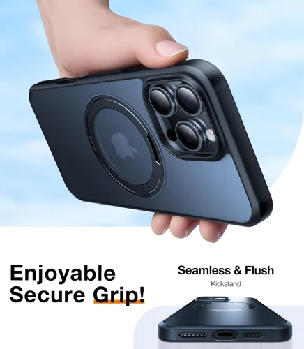 Vista 7 de TORRAS Funda magnética giratoria 360 mejorada para iPhone 16 Pro de 6.3 pulgadas, compatible con MagSafe, funda para teléfono 16 Pro, resistente a