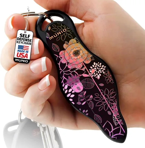 Vista 10 de MUNIO Llavero de autodefensa, elegante y portátil, herramienta de seguridad para mujeres y hombres, no letal, aprobado por la TSA, fabricado