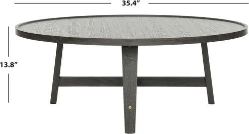 Vista 3 de Safavieh Home Collection Malone Mesa de centro de madera gris oscuro retro de mediados de siglo