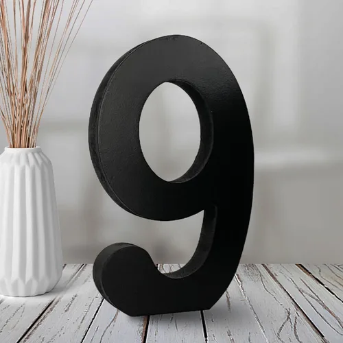 Vista 10 de AOCEAN Números de madera negra de 6 pulgadas, número de madera sin terminar para Halloween, números decorativos de pie, rebanadas, decoración