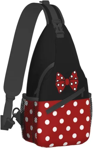 Vista 2 de Azfxpij Bolso bandolera de lunares para mujeres y hombres, mochila de hombro de lunares retro de moda, multiusos, para viajes, senderismo, mochila
