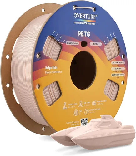 Vista 20 de OVERTURE - Filamento PETG de 1/16 de pulgada (1.75 mm) para impresora 3D y FDM, bien enrollado, duradero, carrete de 4.4 libras, dureza firme