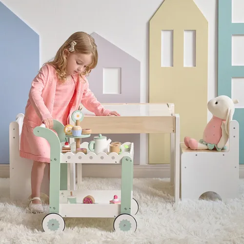 Vista 9 de Teamson Kids Carro de postre para sorber por la tarde, blanco/verde menta