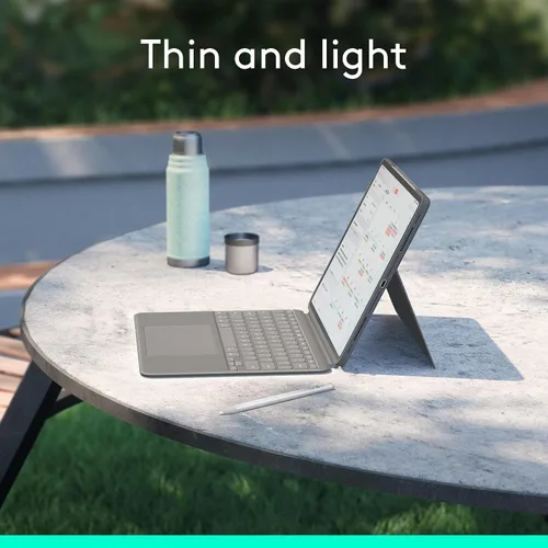 Vista 7 de Logitech Combo Touch - Funda con teclado para iPad Air de 13 pulgadas (M2) (2024), teclado retroiluminado desmontable con soporte, escritura cómoda