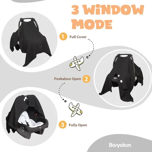 Vista 2 de Peekaboo - Funda de asiento de automóvil para bebé, cubierta de asiento de automóvil de muselina para bebé, unisex, grande, ajuste universal