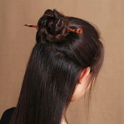 Vista 5 de 6 palillos de madera para el cabello, palillos japoneses para el cabello para mujer, hechos a mano, 5.1 in