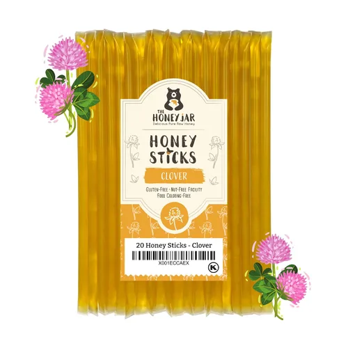 Vista 37 de The Honey Jar Palitos de miel con sabor a mora, pajitas de miel pura para el té, café o un placer saludable, una cucharadita de miel saborizada por