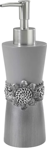 Vista 2 de Avanti Linens - Juego de accesorios, vaso de resina, soporte para cepillos de dientes, jabonera y bomba de loción, decoración duradera para el baño