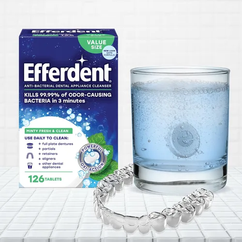 Vista 4 de DenTek Professional Fit, protección dental máxima para rechinar dientes y tableta limpiadora antibacteriana eficiente, 90