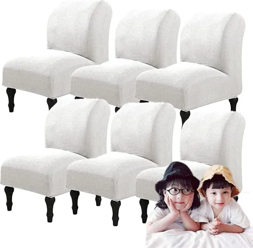 Vista 78 de Fundas elásticas para silla sin brazos, extraíbles y lavables, de elastano jacquard sin reposabrazos, protector de muebles para sala de estar, Verde
