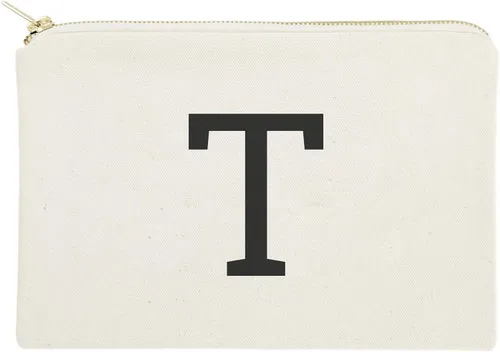 Vista 14 de The Cotton & Canvas Co. Bolso cosmético moderno personalizado del monograma y bolso del maquillaje del viaje, Negro, A
