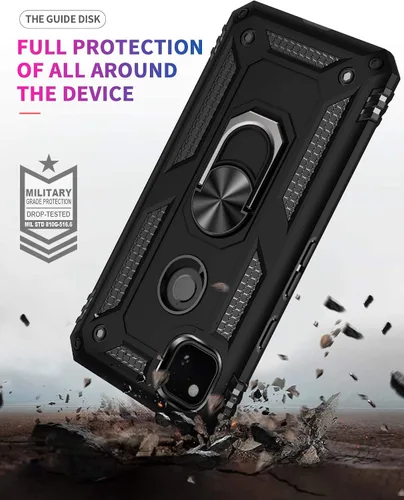 Vista 6 de ADDIT Funda 4A 4G para Google Pixel 4a 4G, con anillo de soporte, soporte ajustable, grado militar, protección resistente, a prueba de golpes
