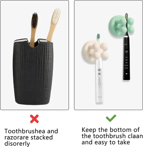 Vista 6 de Soporte de silicona para cepillos de dientes, ganchos autoadhesivos, ganchos de pared de silicona, gancho multifunción, impermeable, autoadhesivo